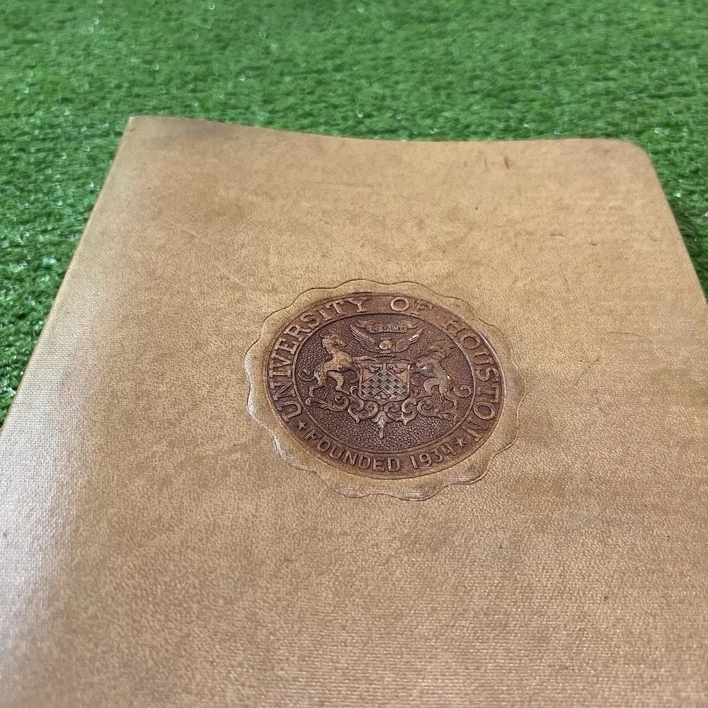 VTG University Of Houston Leather Notebook 1950s UofH Cougars Trussel USA READ